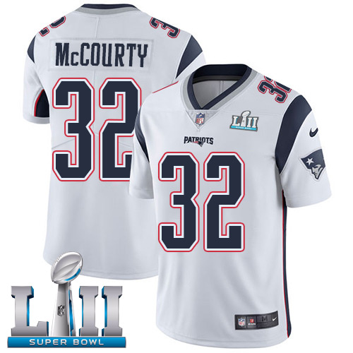Nike Patriots #32 Devin McCourty White Super Bowl LII Youth Stitched NFL Vapor Untouchable Limited Jersey - Click Image to Close